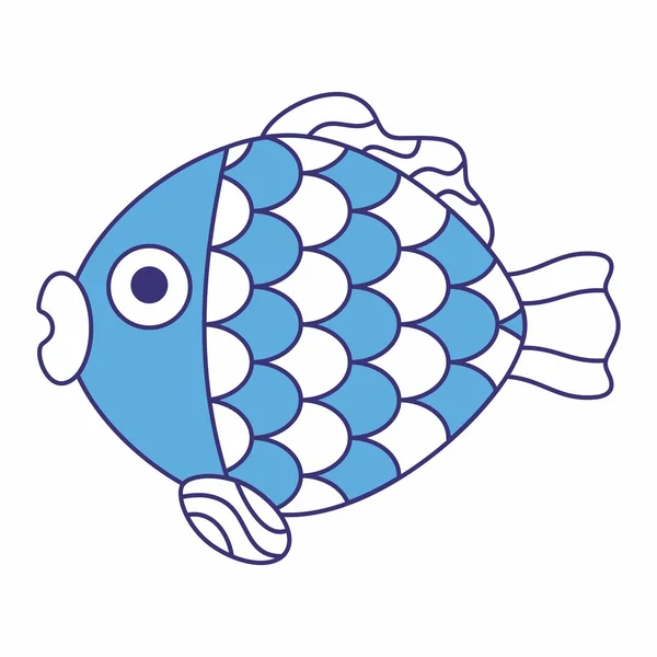 İzole sevimli çizgi balık