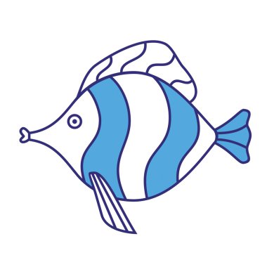 İzole tatlı çizgili balık karikatür