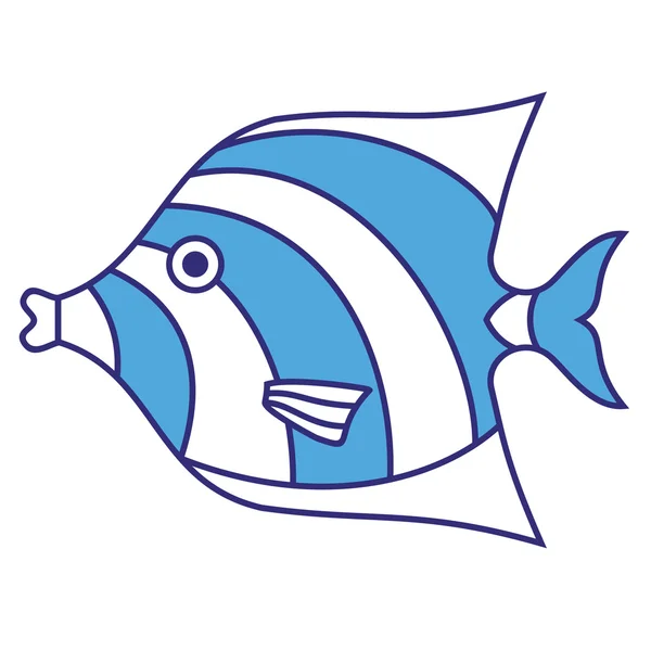 İzole tatlı çizgili balık karikatür