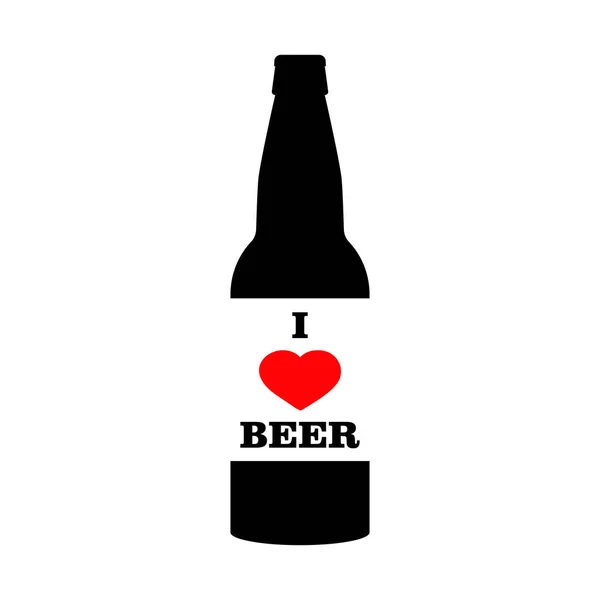 Encanta Cerveza Lema Botella Cerveza Con Corazón Rojo Para Diseño — Archivo Imágenes Vectoriales