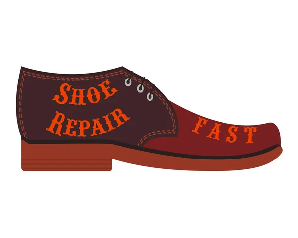 Logo Uma Loja Reparo Sapato Sapateiro Oficina Elemento Design Para — Vetor de Stock
