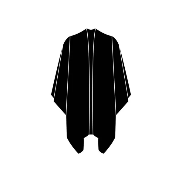 Poncho Vector Icono Silueta Negra Ilustración Logotipo Sobre Fondo Blanco — Archivo Imágenes Vectoriales