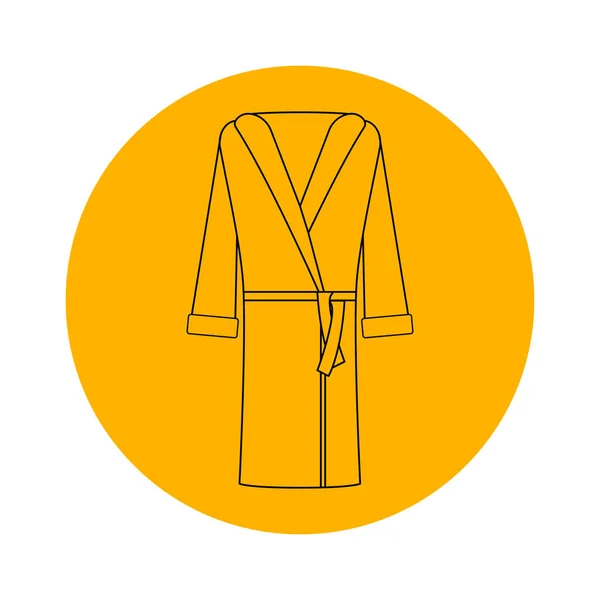 Robe Vector Icon Transparent Outline Illustration Logo Yellow Circle — Stock Vector