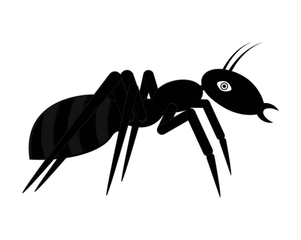 Black Ant Clipart Vector Illustration Logo Design Icon Silhouette Cartoon — Stock Vector