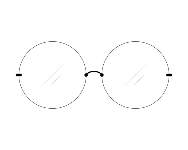 Rimless Brýle Kulatými Čočkami Ikona Kruhových Brýlí Izolovaná Vektorová Ilustrace — Stockový vektor