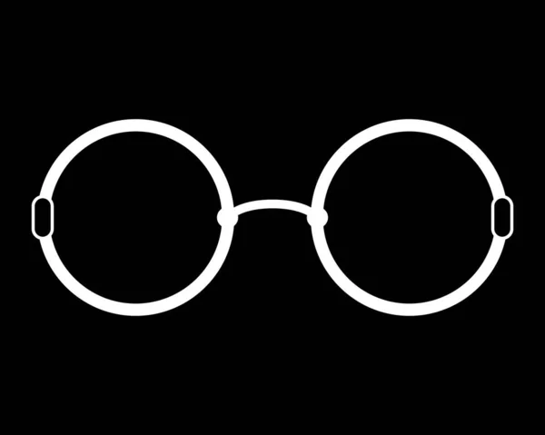 Γυαλιά Ματιών Μαύρο Φόντο Στρογγυλούς Φακούς Γυαλιά Στρογγυλό Πλαίσιο Μεμονωμένη — Διανυσματικό Αρχείο