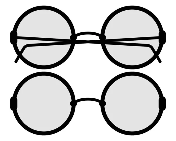 Brýle Kulatými Průhlednými Čočkami Bílém Pozadí Vektorová Ilustrace — Stockový vektor
