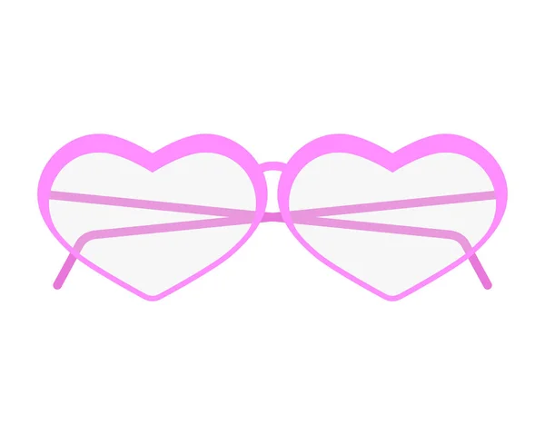 Lunettes Forme Coeur Clipart Vectoriel Isolé Avec Lentilles Transparentes Couleur — Image vectorielle