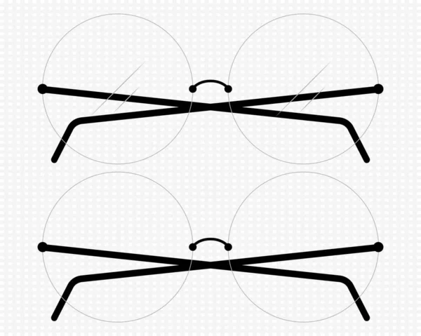 Gafas Sin Tirantes Con Lentes Redondas Transparentes Clipart Vectorial Sobre — Vector de stock