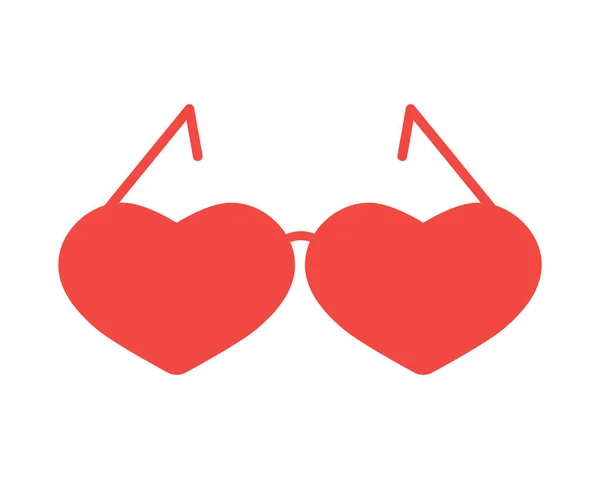 Κόκκινα Γυαλιά Ηλίου Σχήμα Καρδιάς Απομονωμένα Διανυσματικά Κλίματα Σιλουέτα Λευκό — Διανυσματικό Αρχείο