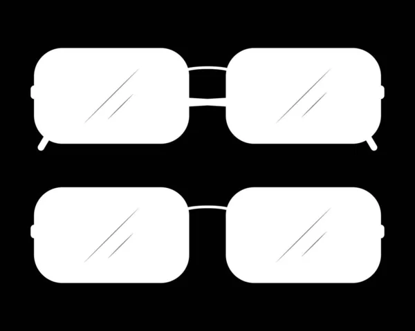 Silhueta Mens Óculos Sem Aro Ilustração Vetorial Sobre Fundo Preto —  Vetores de Stock