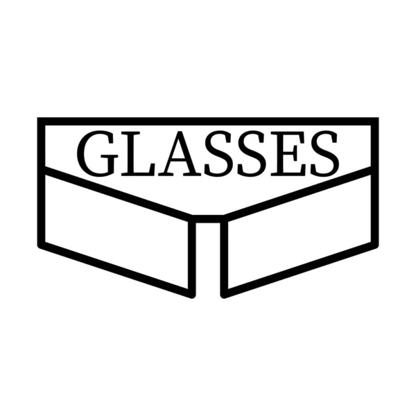 Szemüveg Vektor Logó Illusztráció Fehér Alapon Felirattal — Stock Vector