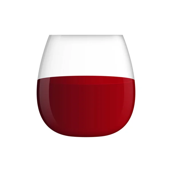 Verre Vin Sans Tige Avec Vin Rouge Verre Transparent Clipart — Image vectorielle