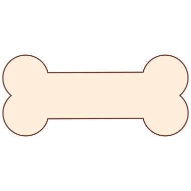 Büyük pembe kemik. Köpekler ve diğer hayvanlar için tema. Vektör klipsi. Resim boş beyaz arkaplan.  