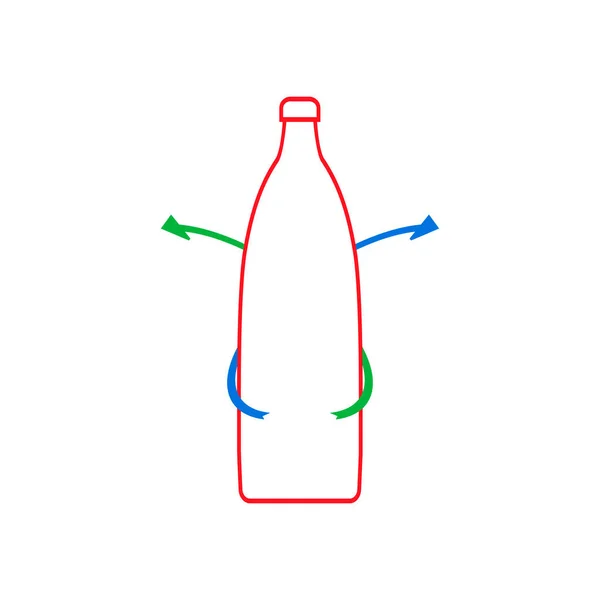 Recycling Plastikflasche Linien Und Umrissvektorsymbol Logo Symbol Vereinzelte Cliparts Und — Stockvektor