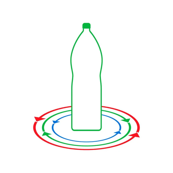Reciclar Garrafa Plástico Ícone Vetor Linha Contorno Logotipo Símbolo Clipart —  Vetores de Stock
