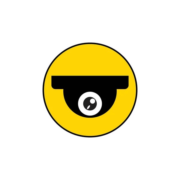 Ikona Cctv Kamery Monitoringu Okiem Klip Wektorowy Rysunek Czarny Żółty — Wektor stockowy