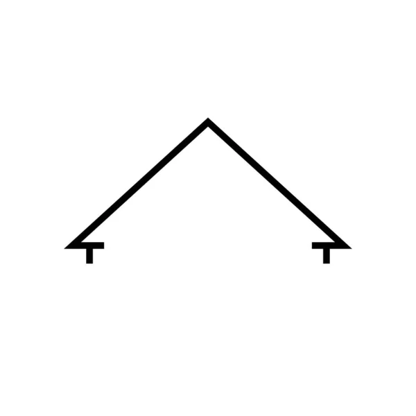 屋顶房屋图标设计模板 矢量倾向和绘图 孤立的简单说明 — 图库矢量图片