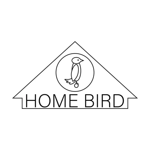 Accueil Oiseau Modèle Conception Logo Avec Oiseau Intérieur Clipart Vectoriel — Image vectorielle