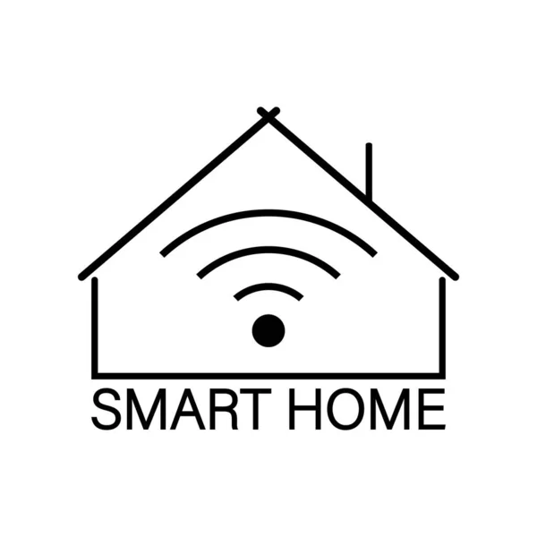 Design Modelo Logotipo Inteligente Casa Com Símbolo Wifi Casa Com — Vetor de Stock