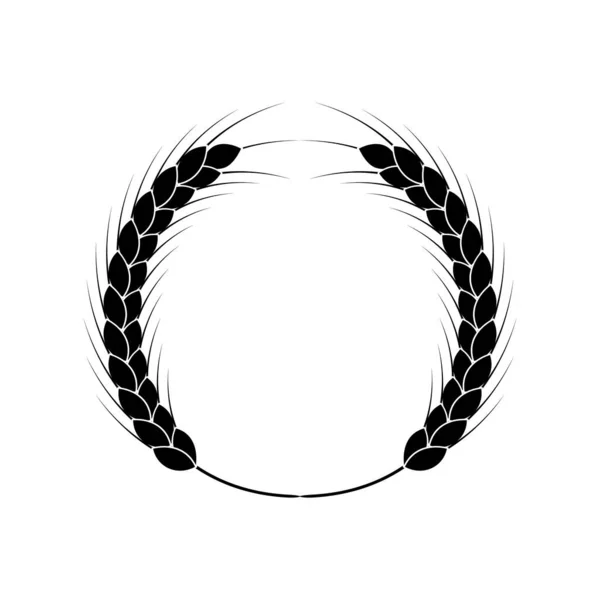 Στεφάνι Σιταριού Λογότυπο Και Εικονίδιο Αιχμές Σιτηρών Μαύρο Και Άσπρο — Διανυσματικό Αρχείο