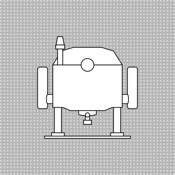 电木浇注路由器 电动工具 线形轮廓矢量绘图 白相貌 — 图库矢量图片