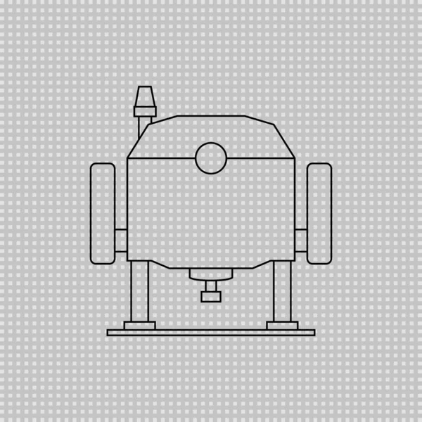 电木浇注路由器 电动工具 矢量透明线形草图 — 图库矢量图片