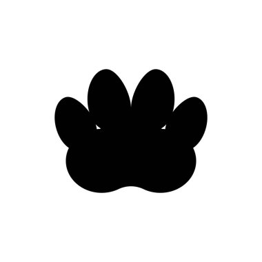 Tüm hayvan pençesi siyah siluet baskısı. Vektör illüstrasyonu.