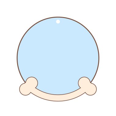 Kemikli künye. Yuvarlak şekilli. Vektör şablonu. İzole illüstrasyon ve klipsiyon. 