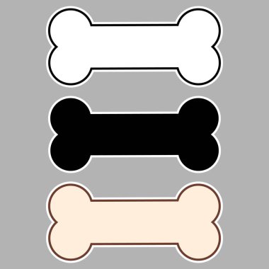 Kemik çıkartmaları. Vektör şablonu. İzole illüstrasyon ve klipsiyon. 