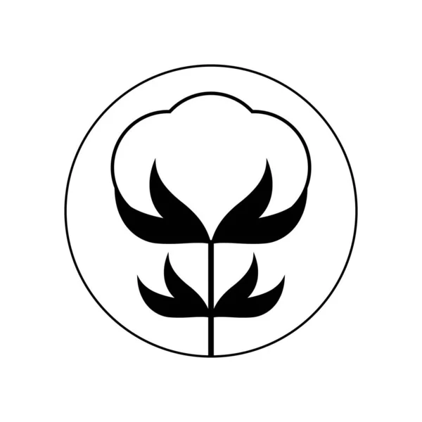 Baumwollblumen Ikone Vektorzeichnung Auf Leerem Hintergrund Vereinzelte Umrisse Und Lineare — Stockvektor