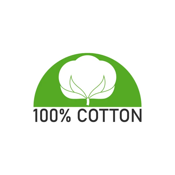 100 Percent Cotton Fabric Vector Label Icon Blank Background Isolated — Stock Vector