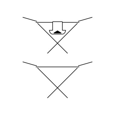 Elbise kurutma askısı. Kuru giysiler için ayakta dur. Boş arkaplanda izole vektör çizimi.