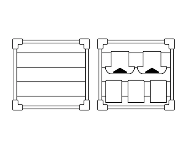 Perchero Ropa Soporte Para Ropa Secadora Ilustración Vectorial Aislada Sobre — Vector de stock