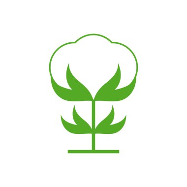 Pamuk çiçek ikonu. Boş arkaplanda vektör çizimi. İzole illüstrasyon.