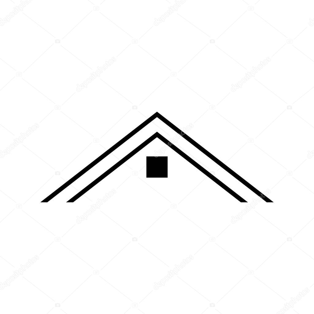 Roof logo. Vector abstract symbol. Illustration on white background.