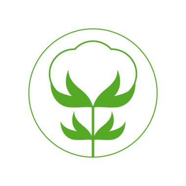 Pamuk çiçek ikonu. Boş arkaplanda vektör çizimi. İzole çizim.