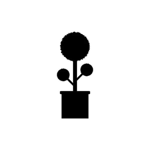 Δέντρο Εικονίδιο Γλάστρας Εικονογράφηση Διανύσματος — Διανυσματικό Αρχείο