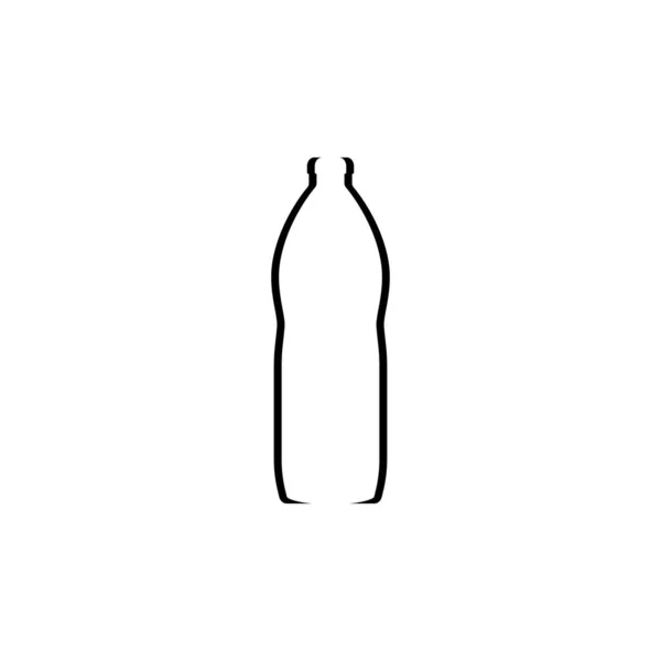 Botella Plástico Icono Vector Clipart Dibujo Esquema Símbolo Simple Logotipo — Vector de stock