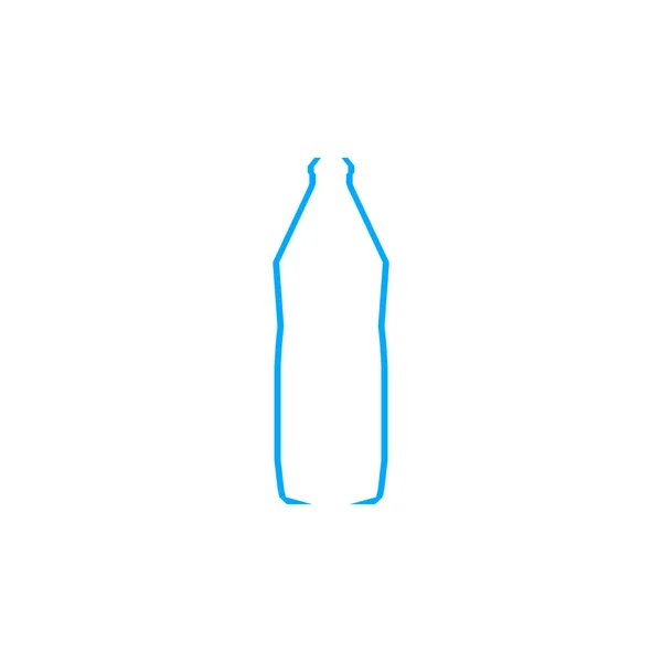 Niebieska Plastikowa Ikona Wektora Butelki Klip Rysunek Zarys Prosty Symbol — Wektor stockowy