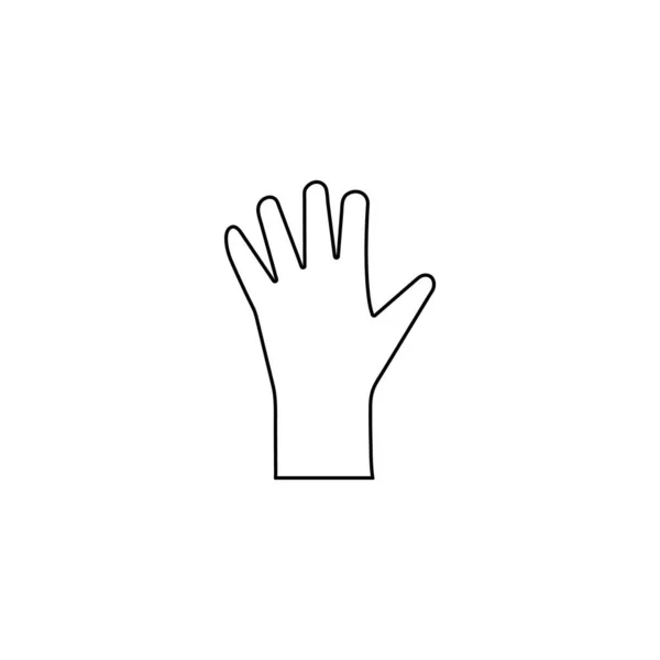 Латексные Резиновые Перчатки Контур Линейного Векторного Клипарта Иллюстрация Иконка Белом — стоковый вектор