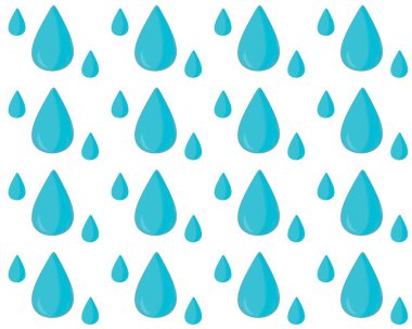 Mavi su damlası illüstrasyonu. Beyaz arka planda elle çizilmiş su damlası.