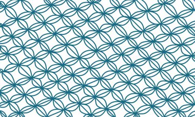 Tekrarlayan bir geometrik deseni maviyle canlandırmak. Tekrarlayan oval desen batik tasarımı andırıyor..
