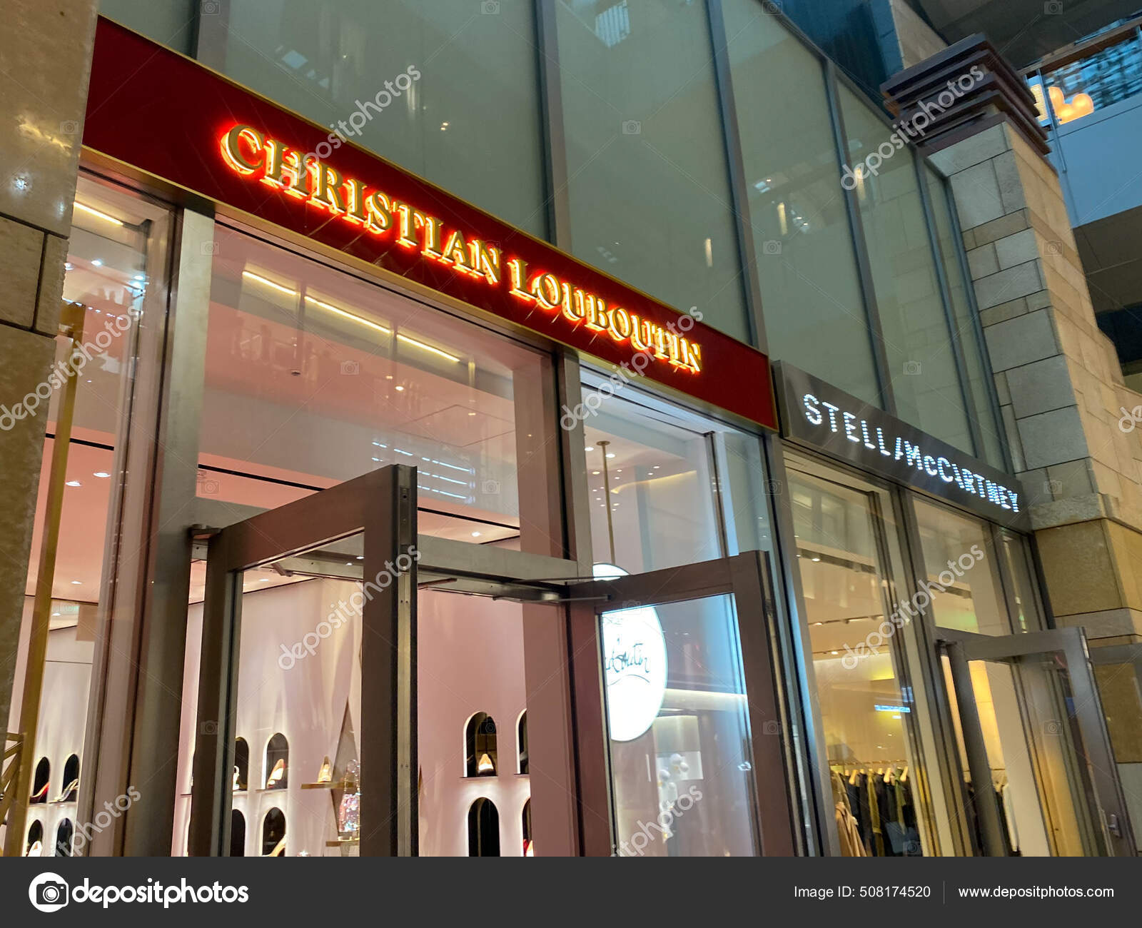 Tokyo, Japan - 23 November 2019: Christian Louboutin store sign at