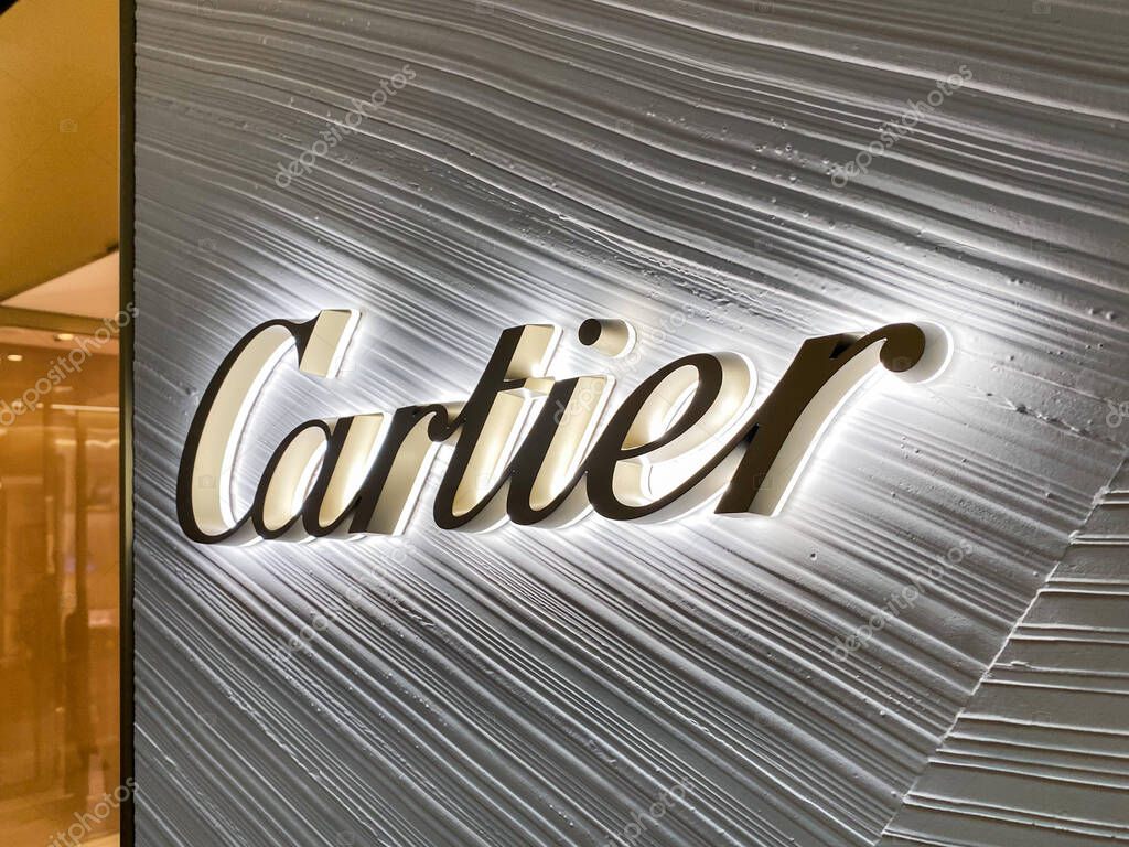 Tokyo, Japan - 23 November 2019: Cartier store sign at Ginza district in Tokyo, Japan. High quality photo