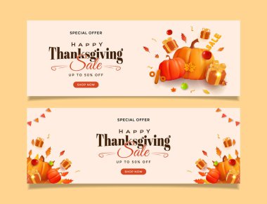 İçinde balkabakları, hediye kutuları, sonbahar yaprakları ve kutlama tipografisi olan ılık Şükran Günü afişleri koyun. Mevsimlik promosyonlar, indirimler, bayram afişleri ve tatil alışverişleri için mükemmel.