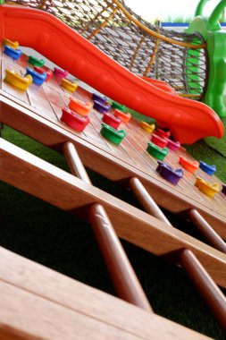 wooden playground in the park