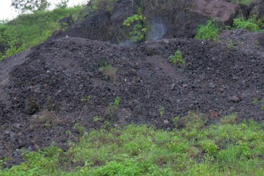 Ormanda bir yığın siyah taş.