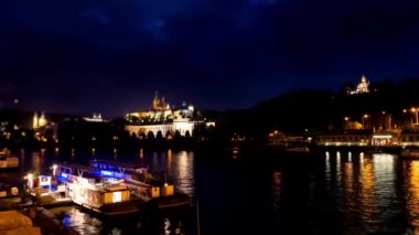 hızlandırılmış Prag eski şehir, Charles Köprüsü, panorama şehrin