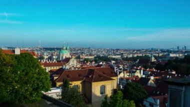 hızlandırılmış Prag eski şehir, Charles Köprüsü, panorama şehrin